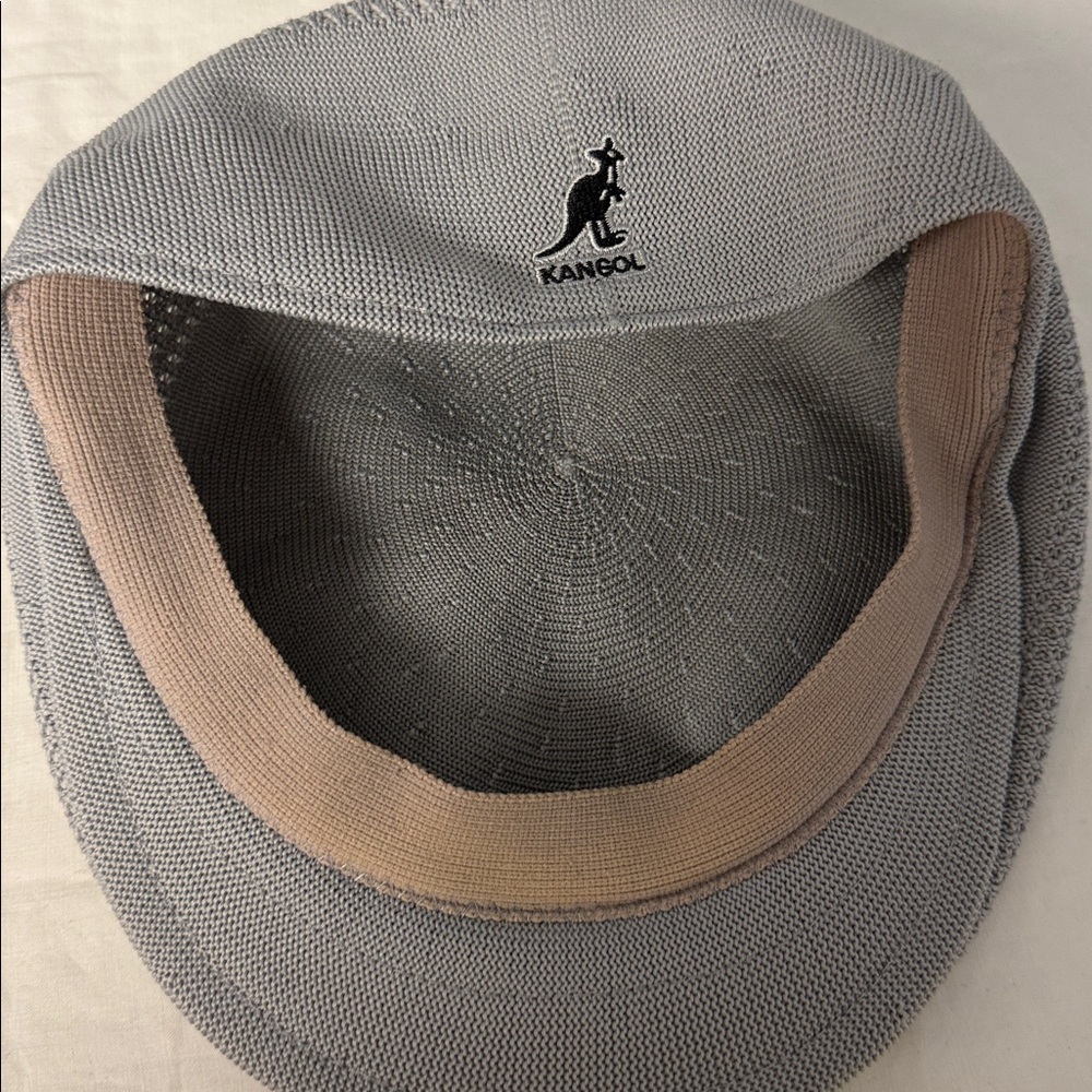 Kangol Grey Knit Flat Cap Large Ventair Style Classic Ivy Hat - Picture 5 of 6
